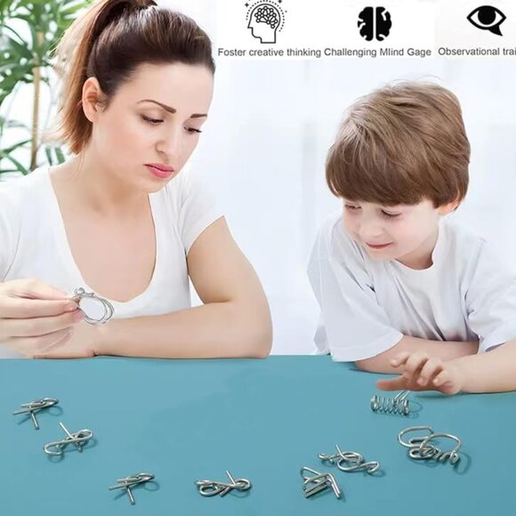 Brain Teaser IQ Test Disentanglement Iron Link Unlock Interlock Game 24 Pcs - Picture 7 of 7